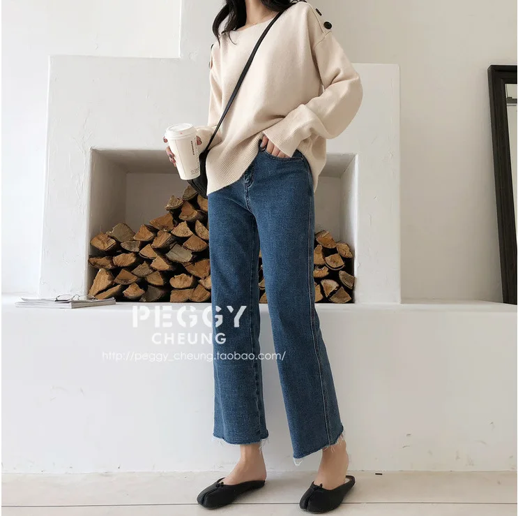 wide leg Maternity Jeans For Pregnant Woman 2019 Pregnancy Denim Pants Cotton straight Trousers maternity clothing Plus Size