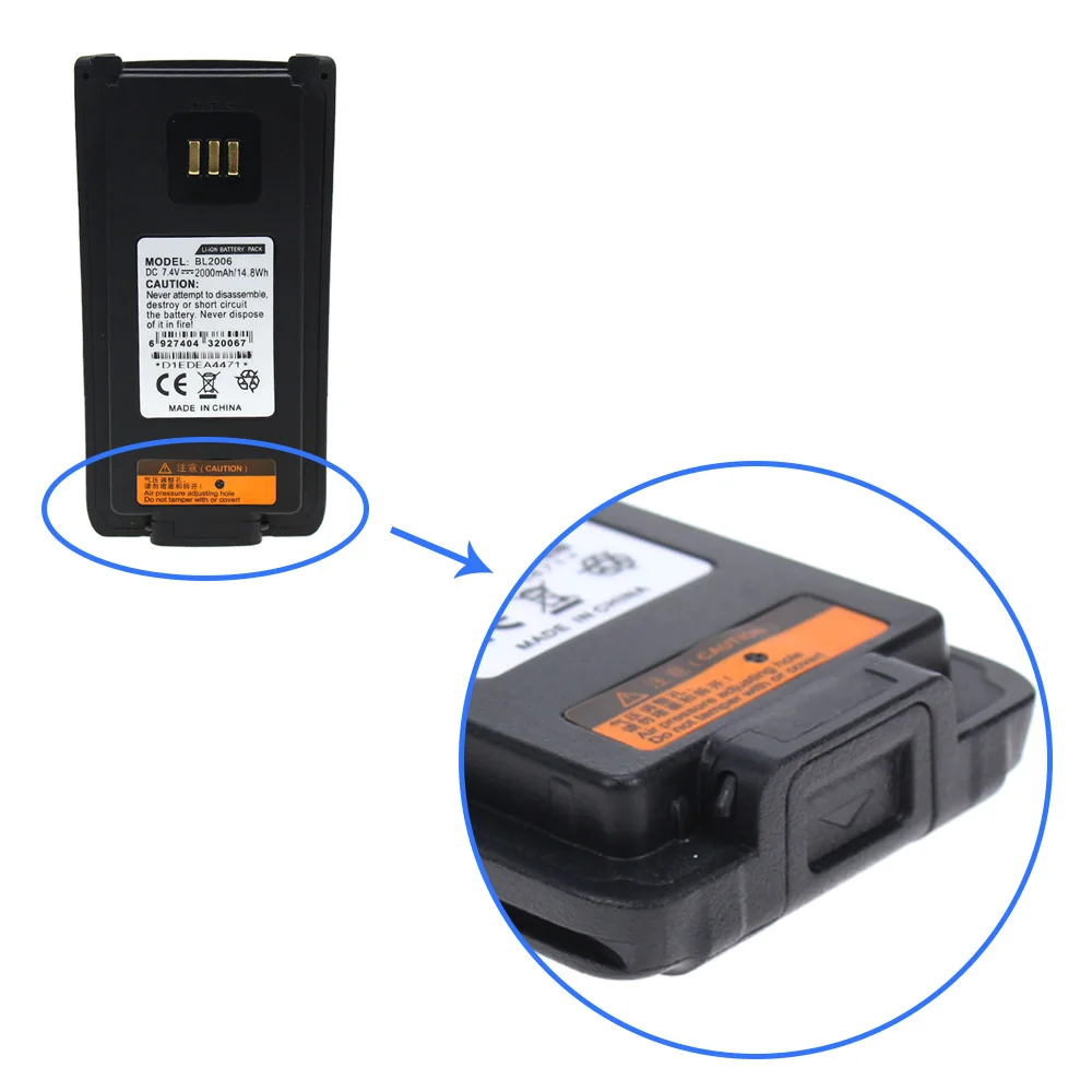 BL2016 Replacement Battery for Hytera PD985B PD985U Two Way Radio 2000mAh 5