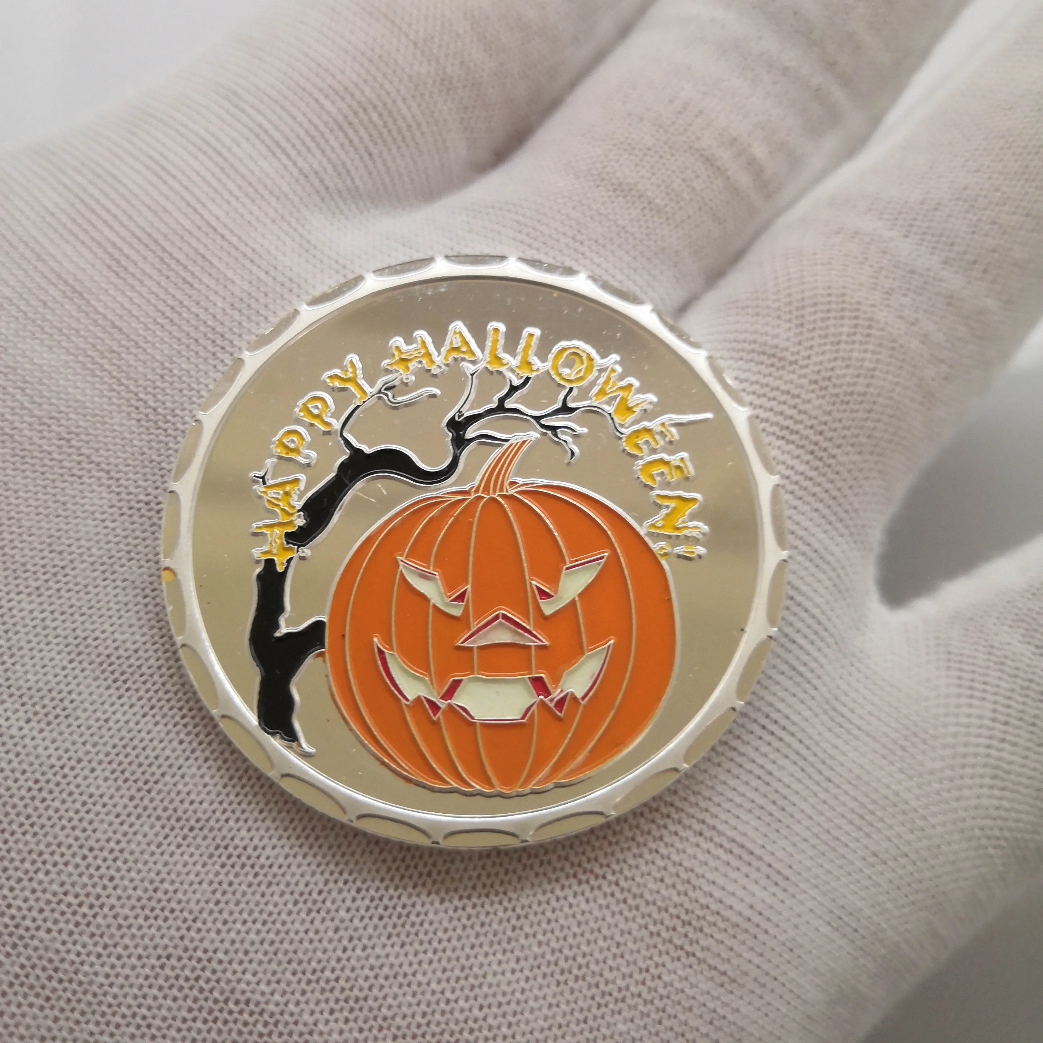 Цветная памятная монета в виде тыквы на Хэллоуин волшебный страшник