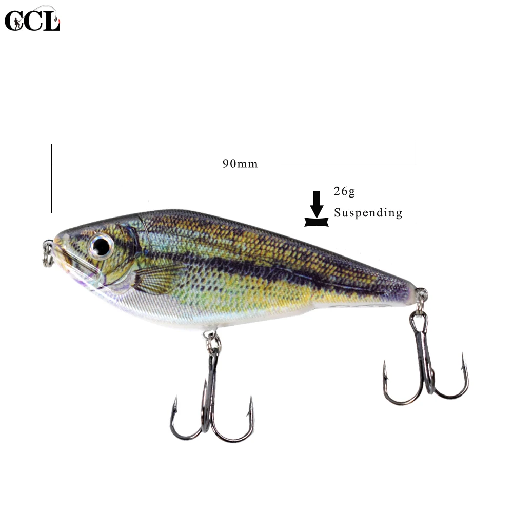 CCLTBA 90 мм 26 г Жесткий Пластиковый корпус Jerkbait Swimbait Suspending Pike Musky Bass рыболовные