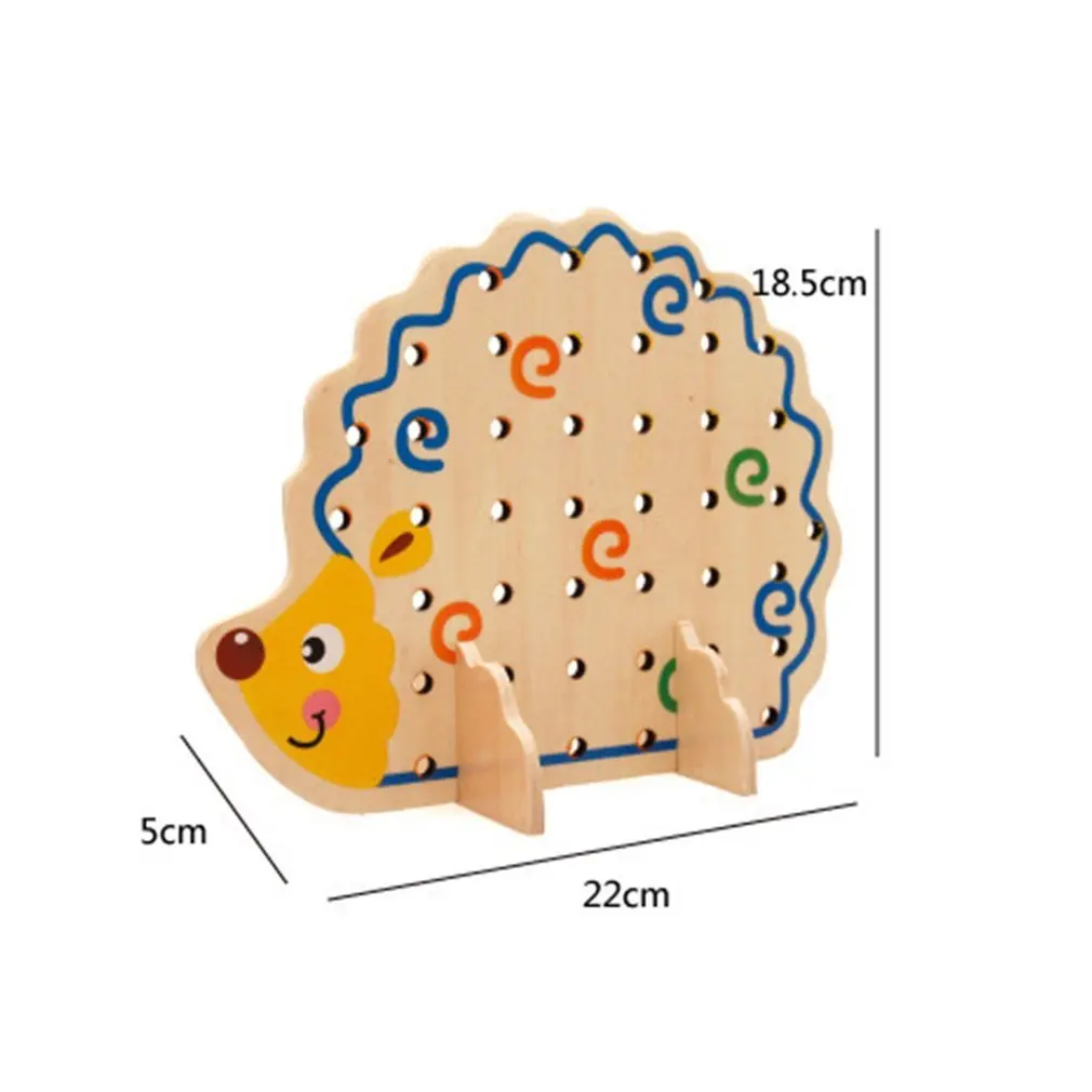 Детские игрушки Ежик, фрукты, нитка из бисера, деревянные игрушки, модель животного, строительные блоки, Детский развивающий подарок на день рождения