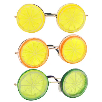 

Novelty Lemon Shaped Eyeglasses Photo Booth Funny Metal Plastic Glasses Props DIY Beach Wedding Photography Decoration Eyeware