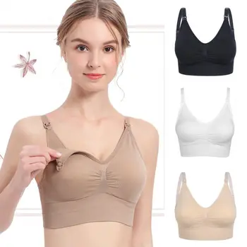 

Nursing Bra With Long Side Seamless Front Buckle Pregnant Women Feeding Underwear Maternity Nursing Bra