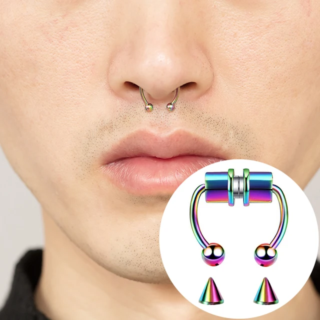 Anello Al Naso, Perno Al Naso In Cristallo, Orecchini In Acciaio Medicale E Argento~p135809941 - Foto 2