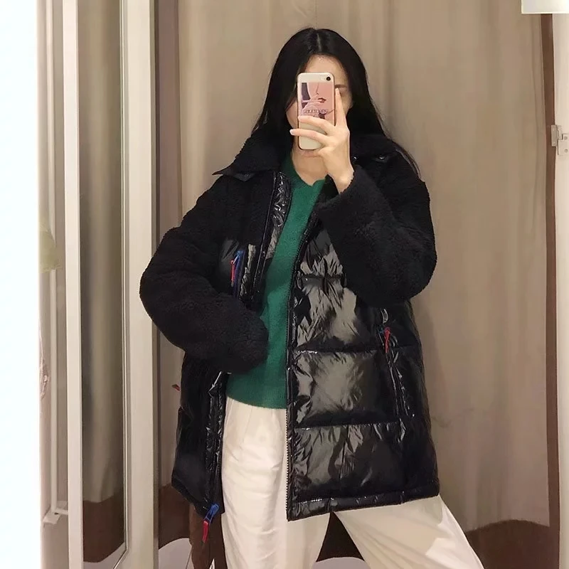 Увядшее зимнее пальто для женщин Англия Высокая улица Красочные молнии ...