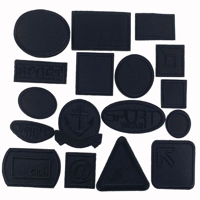 10/100p Black Patch Rectangle Blank Iron-On/sew-on Patch Sewing Motify  Applique