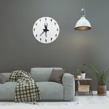 

Ballet Wall Clock Meditation Wallpaper Decals Flexible Girl Decorations Yoga Postures Clock Quartz Wall Watch Home Accessories