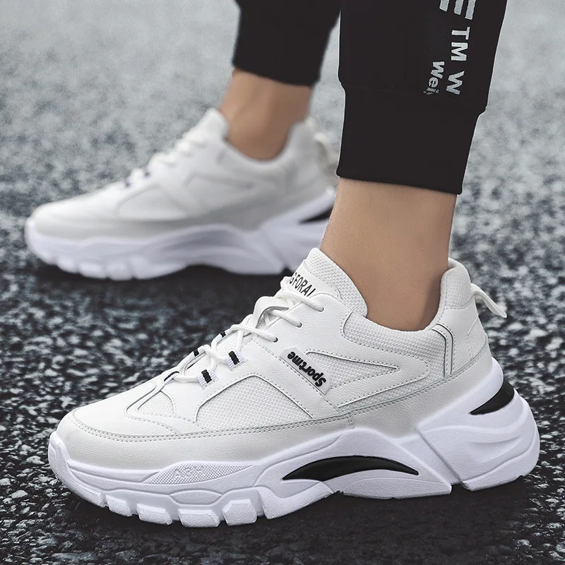 

2019 Spring New Style Sneakers Low Top Casual Fashion Students Cool MEN'S SHOES White Shoes Fashion Teenager Running Shoes