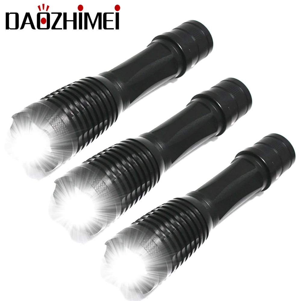 

1/2/3pack High Power LED Flashlight T6 waterproof Torch Zoomable Flashlight torch light 5 modes For 3xAAA or 1x18650