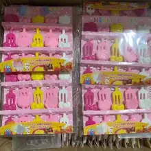 80sets/lot 10pcs/set kawaii cartoon cute plastic fruit fork wholesale kitchen supplies