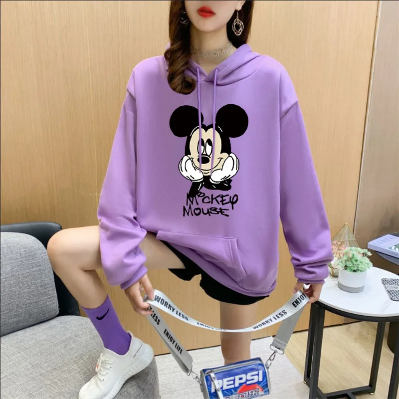 Disney Hoodie Sweater Mickey Women's Long-Sleeved New Autumn And Spring  Cartoon Loose Casual Style Coat Tide Hooded - AliExpress