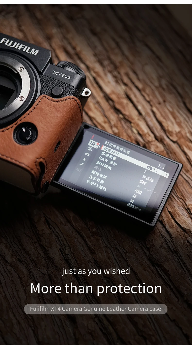 Housse Demi-étui Cuir Véritable Pour Fujifilm X-E5 - Fait Main - Neuf