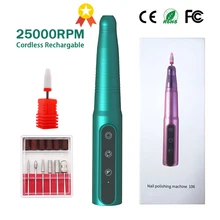 

NEW Nail Machine Nail Drill Machine 25000RPM Cordless Rechargable Manicure Pedicure Wireless 3 Gears Electric Nail File Tools