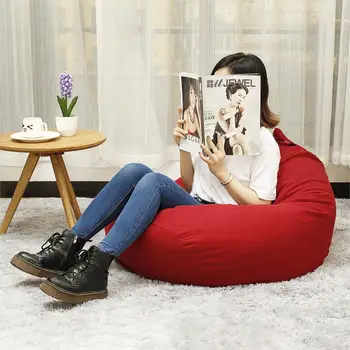

New 11 Colors 130x130cm Lazy Sofas Cover Chairs without Filler Linen Cloth Lounger Seat Bean Bag Pouf Puff Couch Tatami Living R