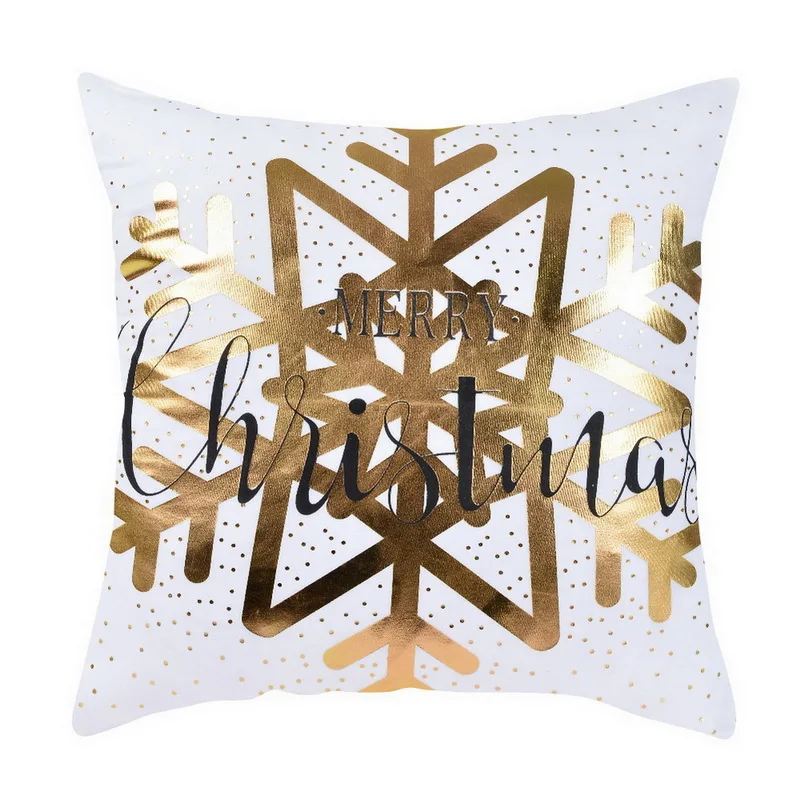 45x45cm Merry Christmas Pillow Cover Christmas Decorations for Home Cotton Linen Cushion New Year Party Navidad Xmas Gift