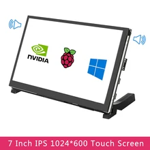 7 Inch IPS HD LCD Kapazitiven Touch Screen 1024x600 Display + 2 Lautsprecher für Raspberry Pi 4 Modell B/3B +/3B Jetson Nano PC