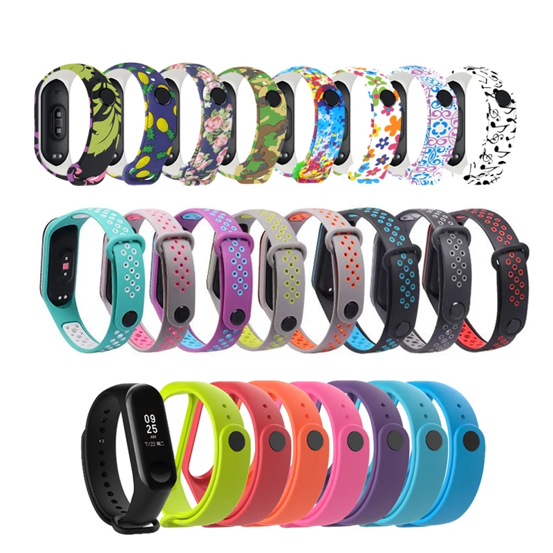 Ремешок силиконовый для Xiaomi Mi Band 6 5 4 3 сменный цветной браслет | Наручные часы