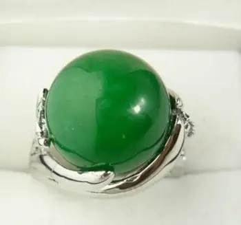 

Fashion jewelry good Elliptical green jade 18K Ring Size:7.8.9
