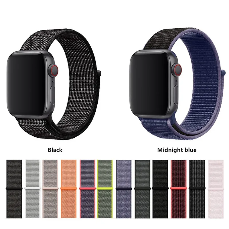 Новый нейлоновый спортивный ремешок с петлей дышащий для часов apple watch 5 4 3 2 1 iwatch 44
