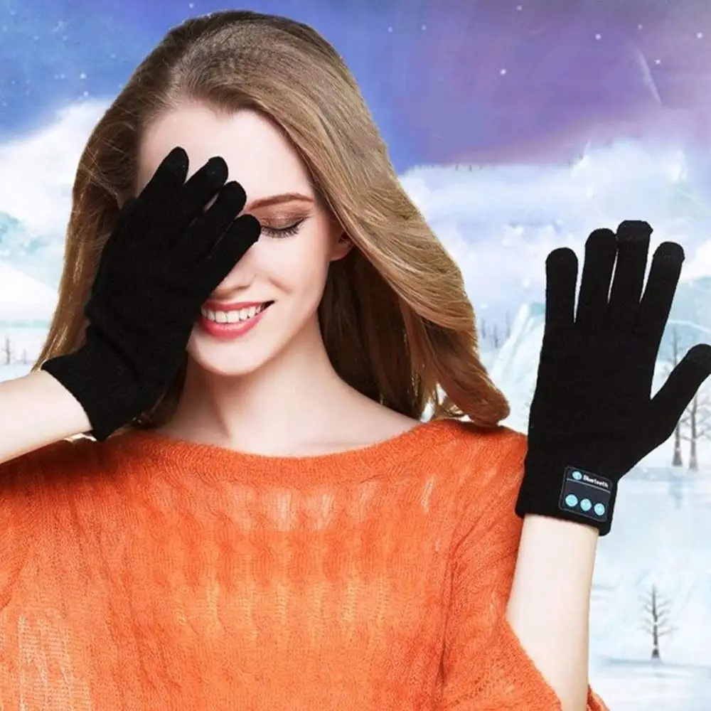 1pair Bluetooth Touchscreen sports Gloves, Touch Screen Knit Winter Talking Gloves with Bluetooth