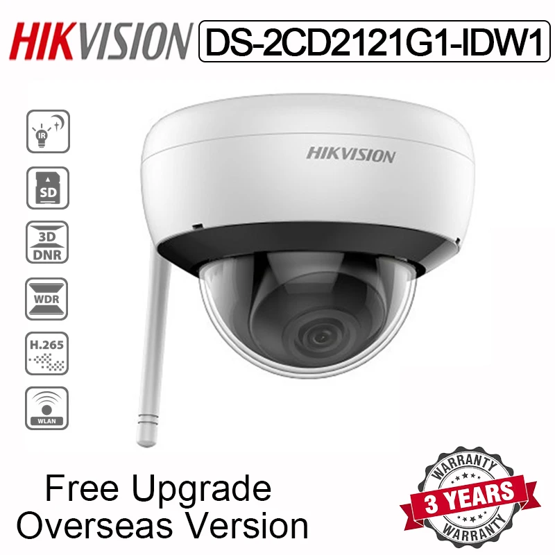 Hikvision DS-2CD2121G1-IDW1 2MP Wifi купольная ip-камера Встроенный микрофон беспроводной ИК 30 м со слотом для sd-карты H.265+ Водонепроницаемая сетевая камера системы скрытого наблюдения