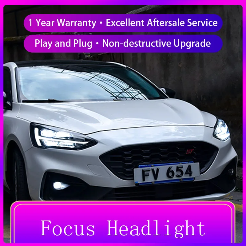 

Новый дизайн для Ford Focus фары 2019 Focus светодиодный светодиодные фары динамический сигнал LED Drl Hid Биксеноновые автомобильные аксессуары
