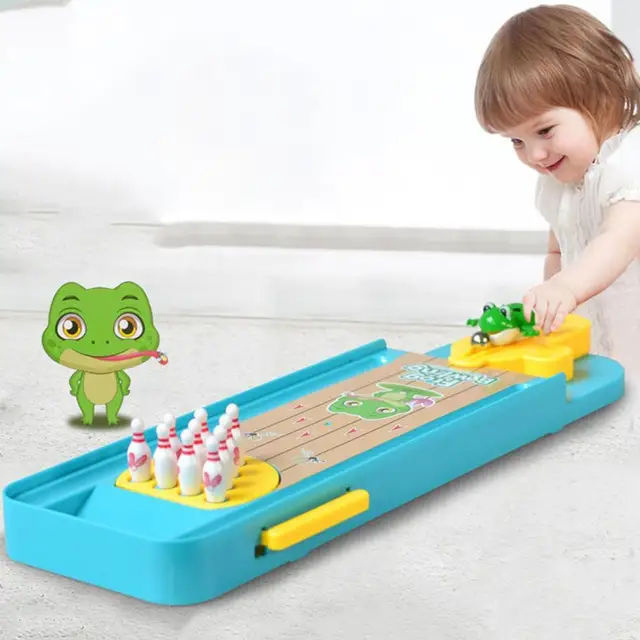 Mini Desktop Frog Bowling Game Intellectual Development Parent-child Interactive Bowling Game Educational Toy for Children 1