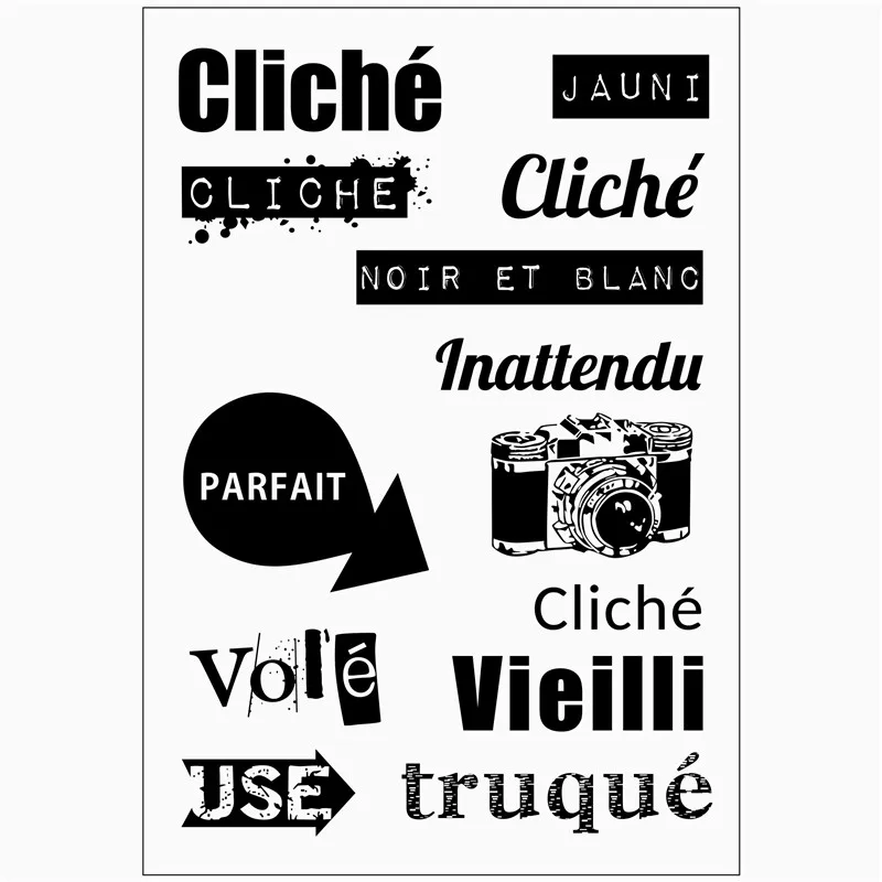 Французские слова резиновые силиконовые прозрачные штампы для скрапбукинга тампоны прозрачные печать фон печать карты изготовление Diy