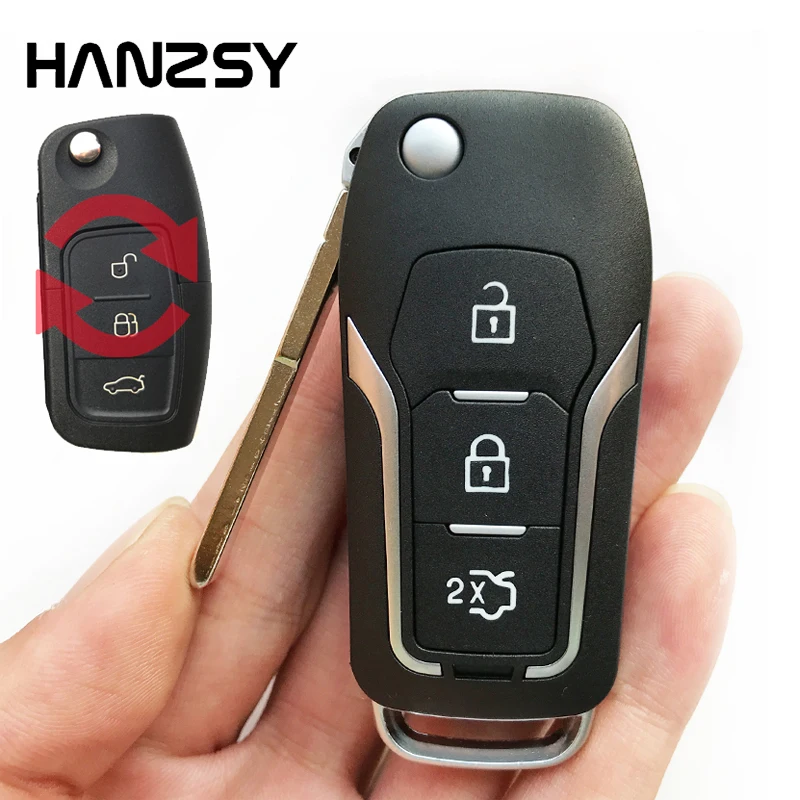 

3 Buttons Flip Folding Key Case Fob For Ford Fiesta C Max Ka Focus 2 Ecosport Kuga Escape Modified Remote Key shell Cover Uncut