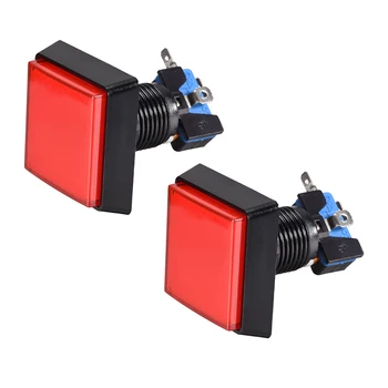 

uxcell Game Push Button 50x50 Square 12V LED Illuminated Push Button Red 2pcs