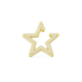 

925 Sterling silver Delicate Geometric star Ear Clip Earring Romantic crystal Star Ear Bone Cuff earring 1PC Sliding jewelry