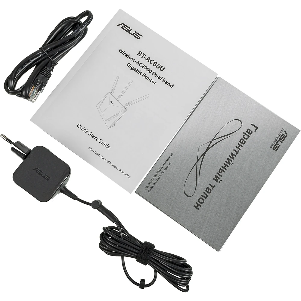 Роутер беспроводной Asus RT-AC86U AC2900 10/100/1000BASE-TX/4G ready черный