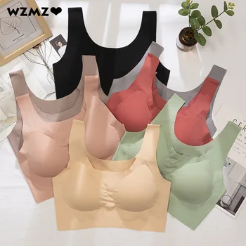 

3/4 Cup Women Push Up Underwear Latex Seamless Bra Cooling Gather Comforty Bralette Sexy Sleep Tops Wire Free Bras Thin Lingerie