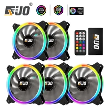 

JUO ARGB Case Fan 120mm Music Control 5V Aura Sync with Hub Adjustable RGB Led SATA Connector PC Case Cooling