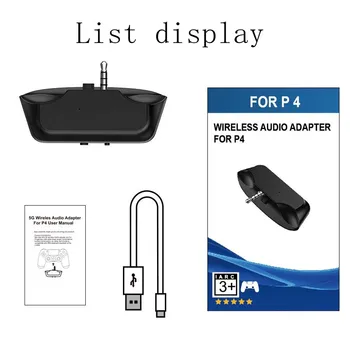 

Wireless Bluetooth 5.0 Adapter For PS4 Aux Receiver with Handsfree Fast Charging Adapter For Bluetooth Headphone，for ps4