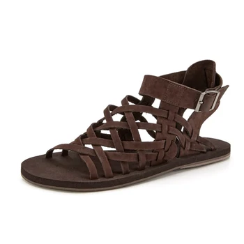 

Cool 2020 Men's Genuine Leather Sandal Shoes Open Toe Gladiator Sandalias Mujer Summer Beach Sandals Men, Big Sizes EUR38-45
