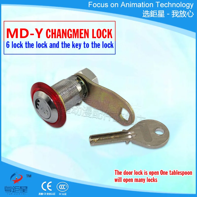 22mm Red Edge Zinc Alloy Arcade Machine Cam semicircle Lock Type Long Lock Apply To The Door Lock Of The Game Machine