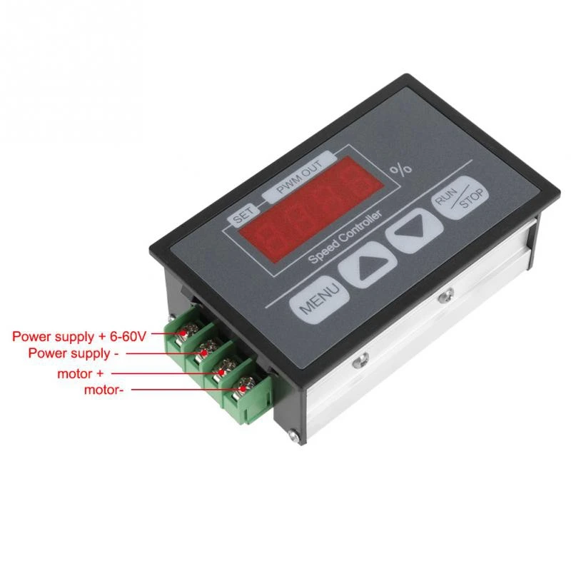 ELEG-цифровой дисплей Панель 30A Dc 6V~ 60V Pwm контроллер скорости двигателя медленный старт/стоп вращающаяся скорость регулируемое время