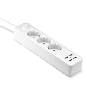 

EU Power Strip Multiple Sockets 4 USB Port Power Strip Portable1.8m Cable Surge Protector Multiple Electric Extension Socket