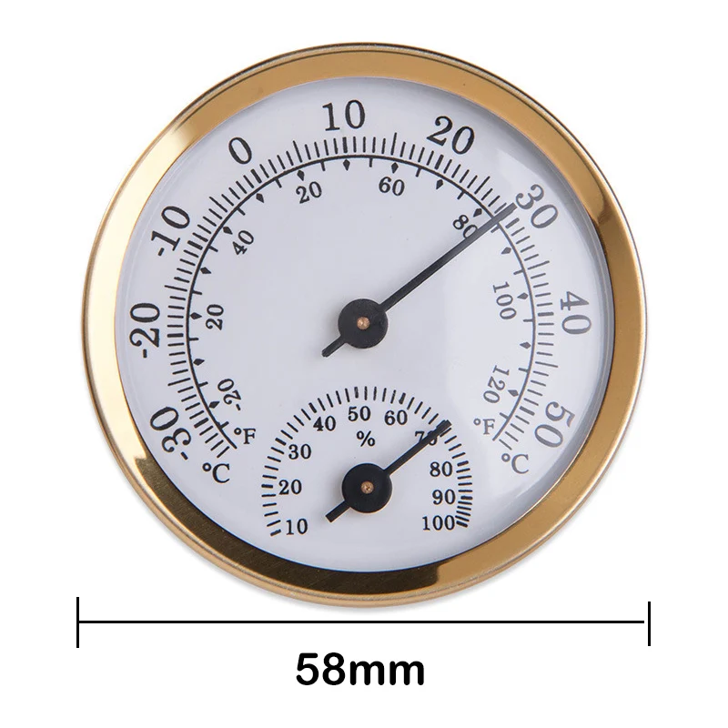1 шт. настенный термометр гигрометр метр для сауны комнаты бытовой мини диам 58 мм круглый термометр