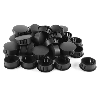 

40 Pcs Plastic Locking Panel Plugs Hole Cover 2.5cm 25mm Dia. Black