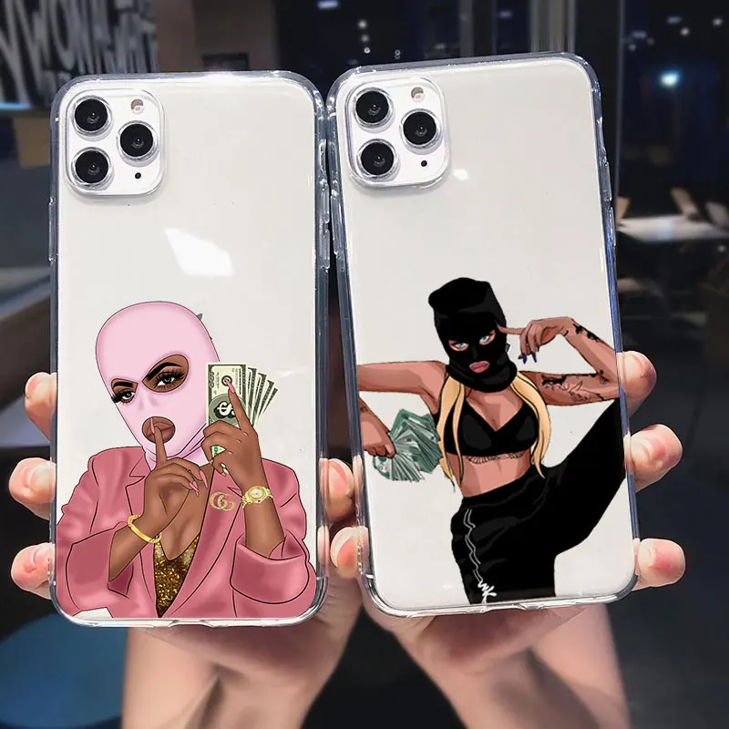 Чехлы для телефона MAKE MONEYMAKE MONEY с черной головой девушек чехлы iPhone 12 11 Pro Max X XR XS 8 7 6s
