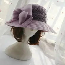 01912-HQ-SW120042 органза Seiko производство Цветок Леди Формальное ведро Кепка женская шляпа для ужина