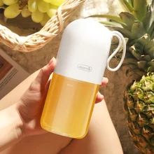 300 мл портативная мини-соковыжималка в форме капсулы, электрическая чашка для фруктового сока с кистью, USB Перезаряжаемый миксер, бутылка для воды