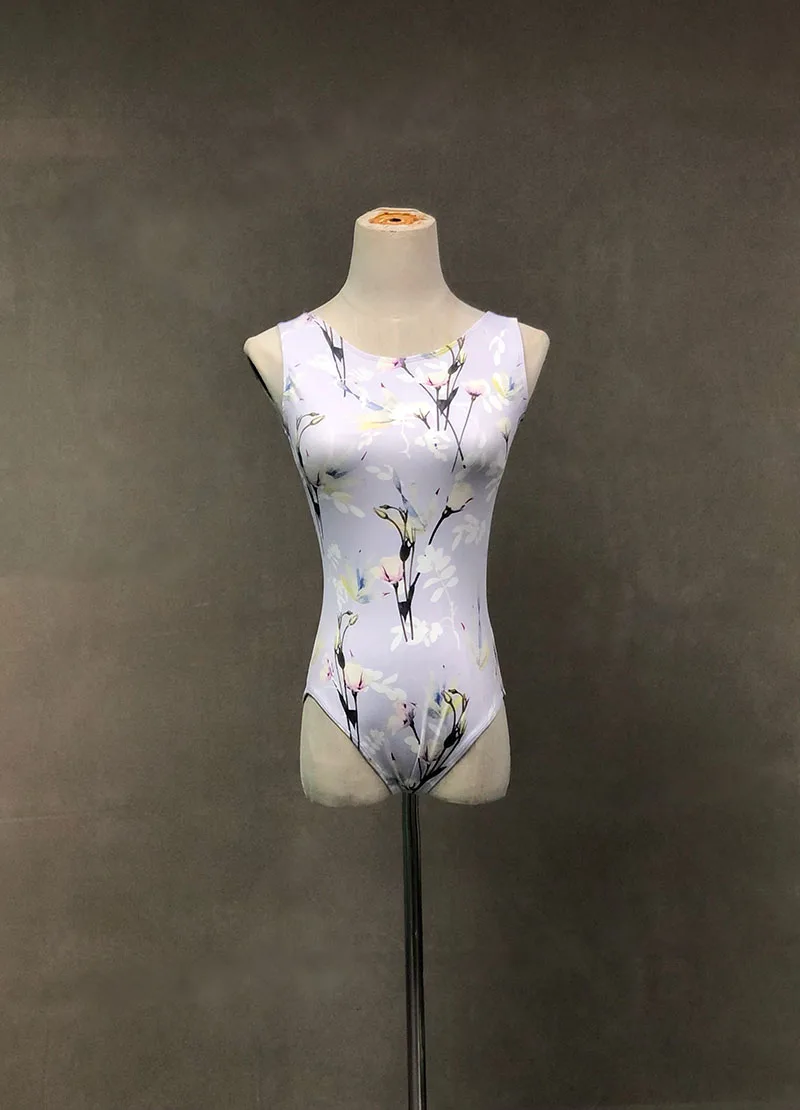 Ballet Dance Leotards Women 2021 New Sleeveless Print Gymnastics Dancing Costume Adult High Quality Ballet Leotard