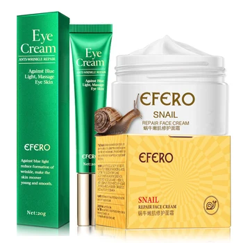 

2Pcs/Set Eye Cream Anti Wrinkle Firming Remove Dark Circle Anti-Aging Eye Cream Moisturizing Snail Essence Face Cream Skin Care