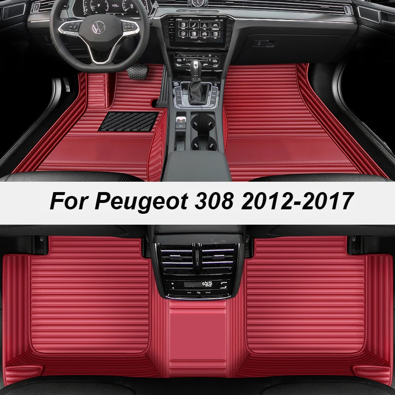 Custom 5 Seats Leather Luxury Auto Car Mats With Pockets Floor Carpet