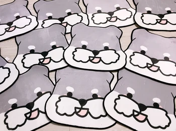 

63x56CM cartoon soft flannel dog carpet rug schnauzer pet mat plush doormat bedroom bay window mat decorative anti ship