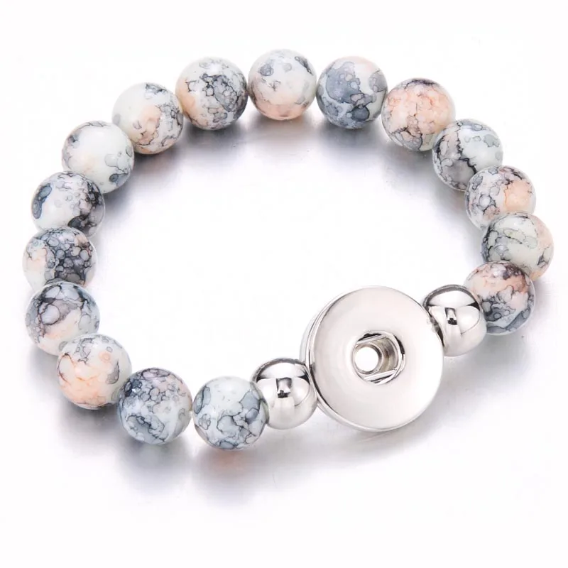

Color Handmade Snap Button Bracelet 10mm Imitation Pearls Beads Snap Jewelry Fit 18mm Snap Button Jewelry Beaded Bracelet