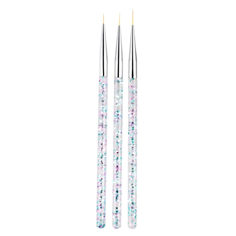 3pcs Nail Art Liner Brushes Acrylic UV Gel 3D Nail Painting Drawing Brush Pen Set Manicure Care Tool for DIY Nail Design 4